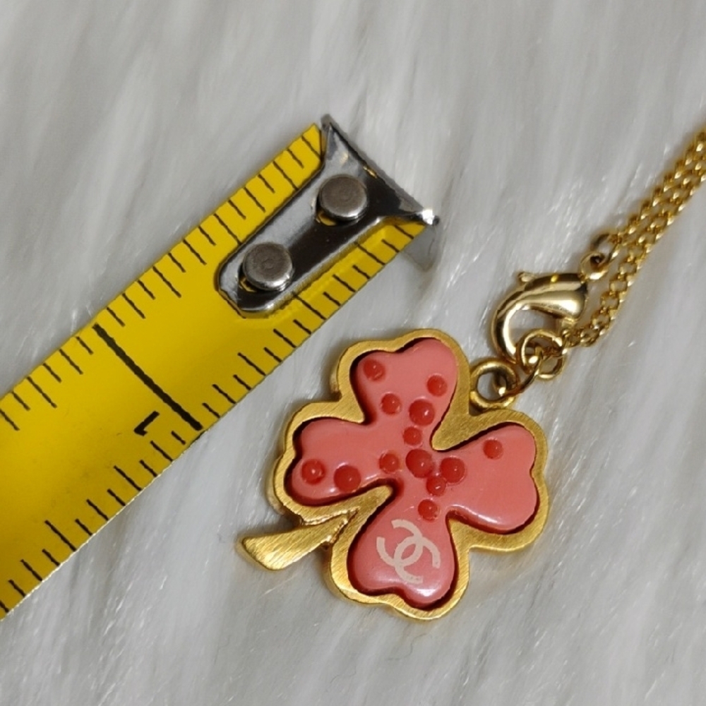 Authentic CHANEL Clover Coco Mark Pendant W Free Chain/Bag/Box - Picture 10 of 13
